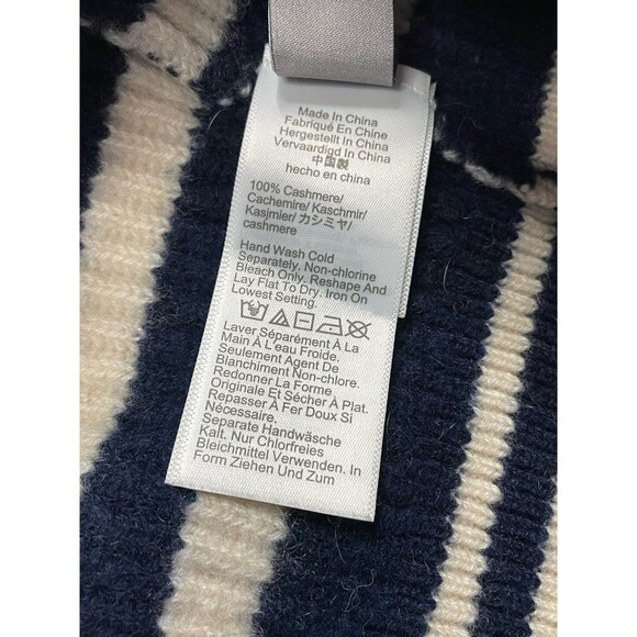 J Crew Sweater Womens 2X Plus Size Ribbed Cashmere Oversized Crewneck Striped - Picture 5 of 7